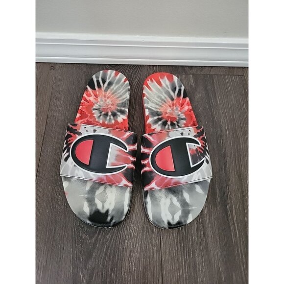 Champion Other - Champion IPO Tie Dye Men's Size 9 Sandals Black/Scarlet/MLT CP10192M